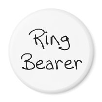 Black Text Ring Bearer Magnet
