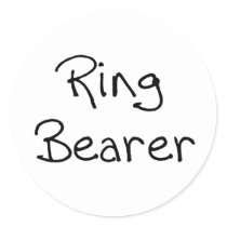 Black Text Ring Bearer stickers by weddingsareus Black Text Ring Bearer stickers