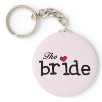Black Text The Bride Tshirts and Gifts Keychains