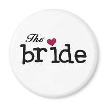 Black Text The Bride Tshirts and Gifts Fridge Magnet