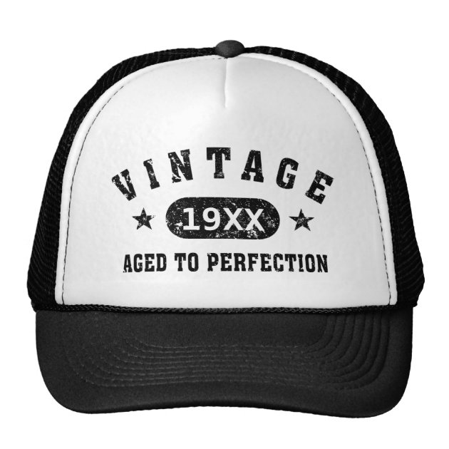 Black Text Vintage Aged to Perfection Hat 1/1
