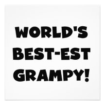 Black Text World's Best-est Grampy Gifts Custom Invitation