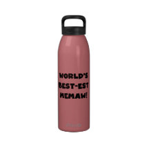 Black Text World's Best-est Memaw Water Bottle