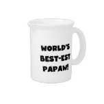 Black Text World's Best-est Papaw Gifts Beverage Pitchers