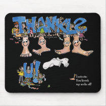 Black Thank You Feet mousepads