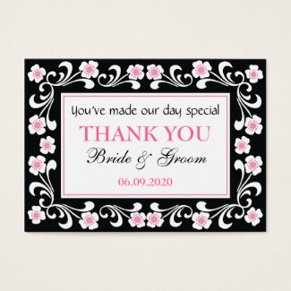Black Thank You Wedding Favor Gift Tags profilecard