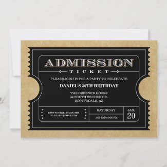 Black Ticket Invitations zazzle_invitation