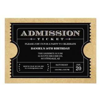 Black Ticket Invitations