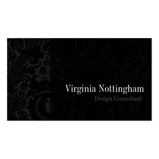 Black Tie #1 Chic Damask Business Card