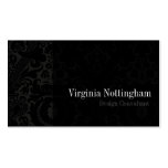 Black Tie #1 Chic Damask Business Card business cards