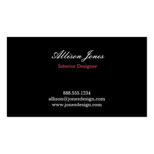 Black Tie Affair Chic Business Card (back side)