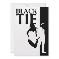 black tie affair : man & woman silhouettes invitation