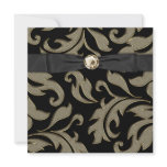 Black Tie Black Gold Damask Party Invitation