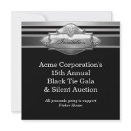 Black Tie Corporate Party Fund Raising Event invitation