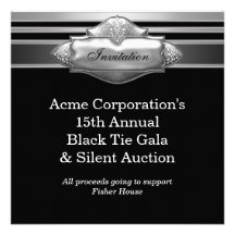 Black Tie Corporate Party Fund Raising Event Custom Announcement