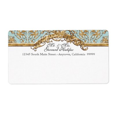 Black Tie Elegance 2 Golden Matching Address Label