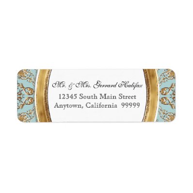 Black Tie Elegance 2 Golden Matching Address Label