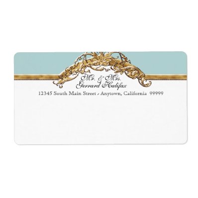 Black Tie Elegance 2 Golden Matching Address Label
