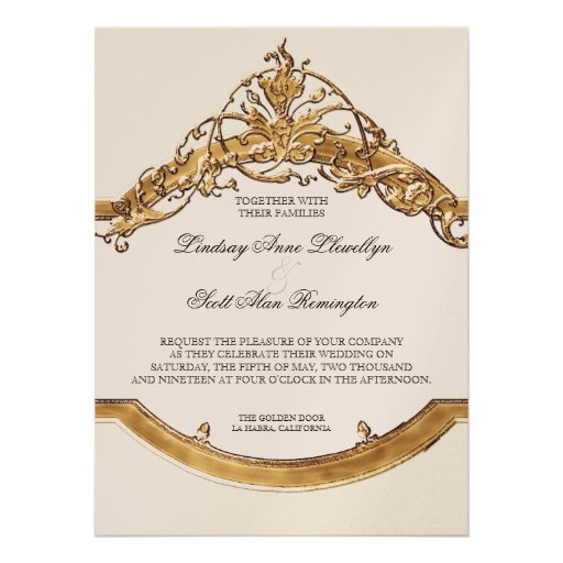 Black Tie Elegance 2, Golden Wedding Invitations