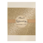 Black Tie Elegance, Champagne Cream Quinceanera Personalized Invitation