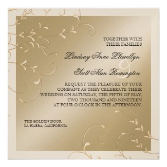 Black Tie Elegance, Champagne Cream Wedding Cards Invitations