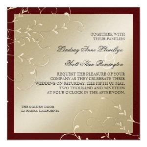 Black Tie Elegance Champagne Wine Wedding Cards 5.25