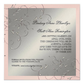 Black Tie Elegance, Silver Save the Date Invites 5.25