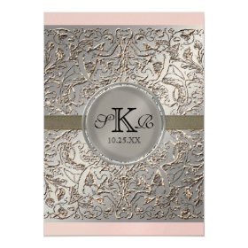 Black Tie Elegance, Silver Wedding Dinner Menu 5x7 Paper Invitation Card