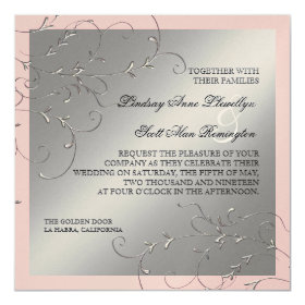 Black Tie Elegance, Silver Wedding Invitations 5.25