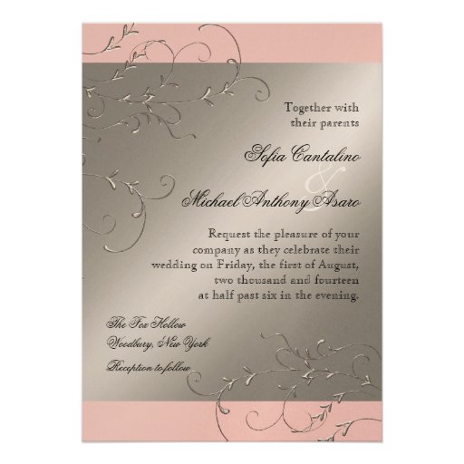 Black Tie Elegance, Silver Wedding Invitations