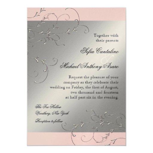 Black Tie Elegance, Silver Wedding Invitations Zazzle