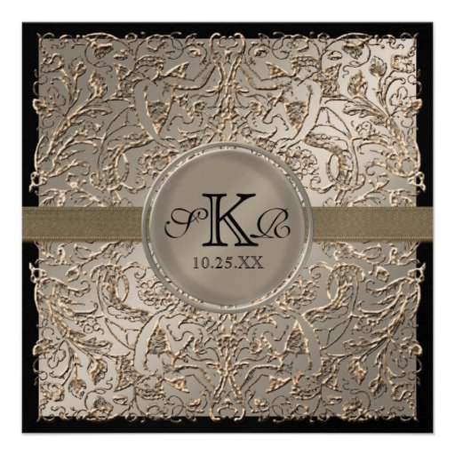 Black Tie Elegance, Silver Wedding Invitations