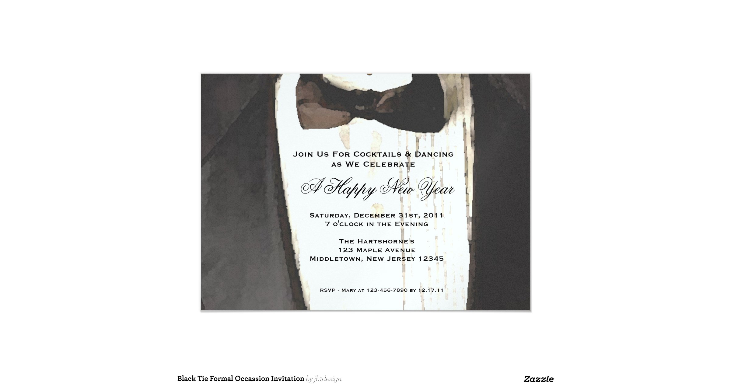 black tie optional wording