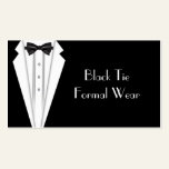 Black Tie Formal White Tuxedo Business business cards