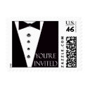 Black Tie Invitation Postage - Small size stamp stamp