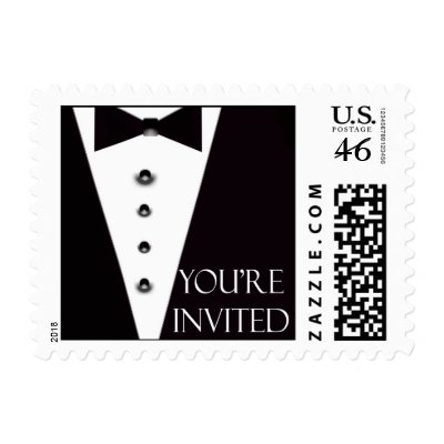 Black Tie Invitation Postage - Small size stamp