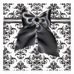 Black Tie Party Black Damask Party Invitation