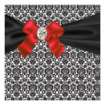 Black Tie Party Red Black Damask Party Invitation