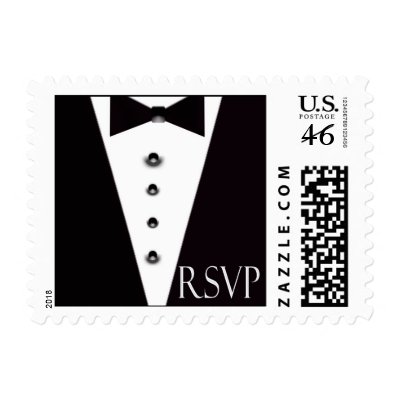 Black Tie Small RSVP Stamp