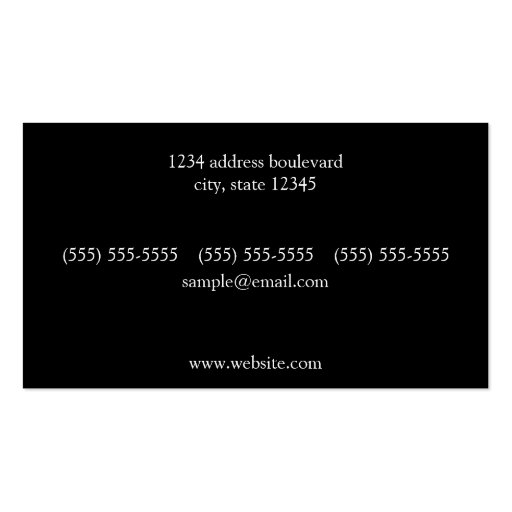Black Tie Turquoise Business Card Template (back side)