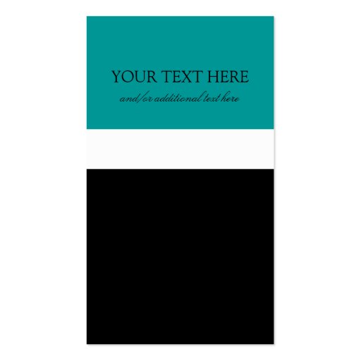Black Tie Turquoise Business Card Template (front side)