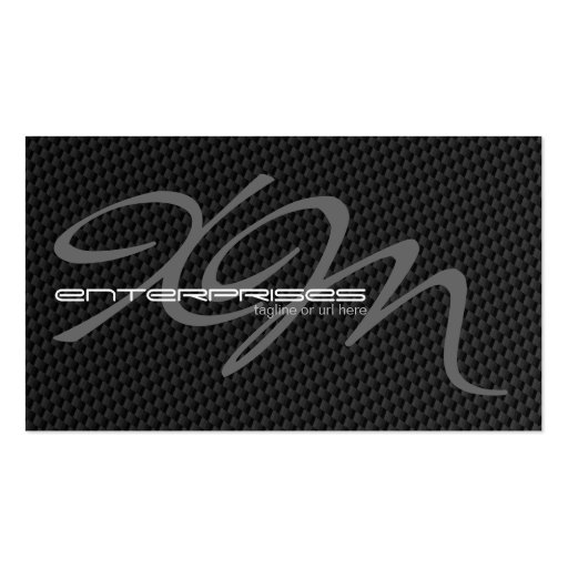 Black Tightly Woven Carbon Fiber Textured Business Card (front side)