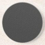 Black Tightly Woven Carbon Fiber Textured Coaster