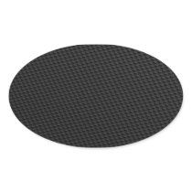 Black Tightly Woven Carbon Fiber Textured Oval Stickers