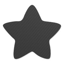 Black Tightly Woven Carbon Fiber Textured Star Sticker