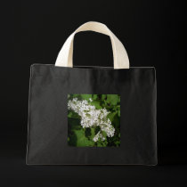 Black Tiny Floral Tote bags