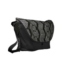 Black Tire Tread Courier Bag
