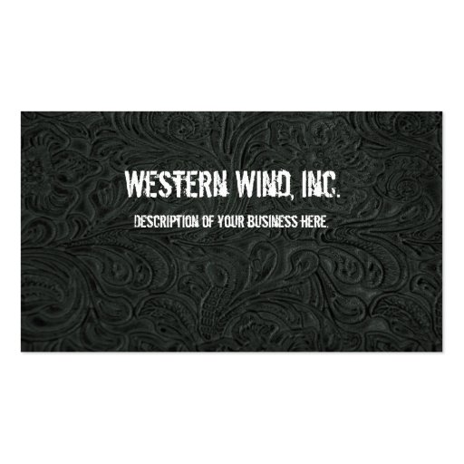 Black Tooled Leather Business Card
