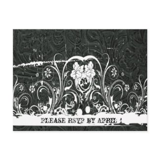 Black Tooled Leather RSVP postcard