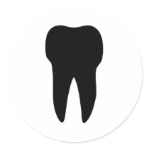 black tooth icon dentist sticker